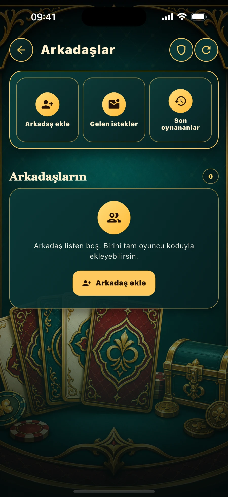 Batak Online arkadaşlar ekranı
